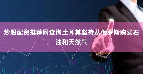 炒股配资推荐网查询土耳其坚持从俄罗斯购买石油和天然气